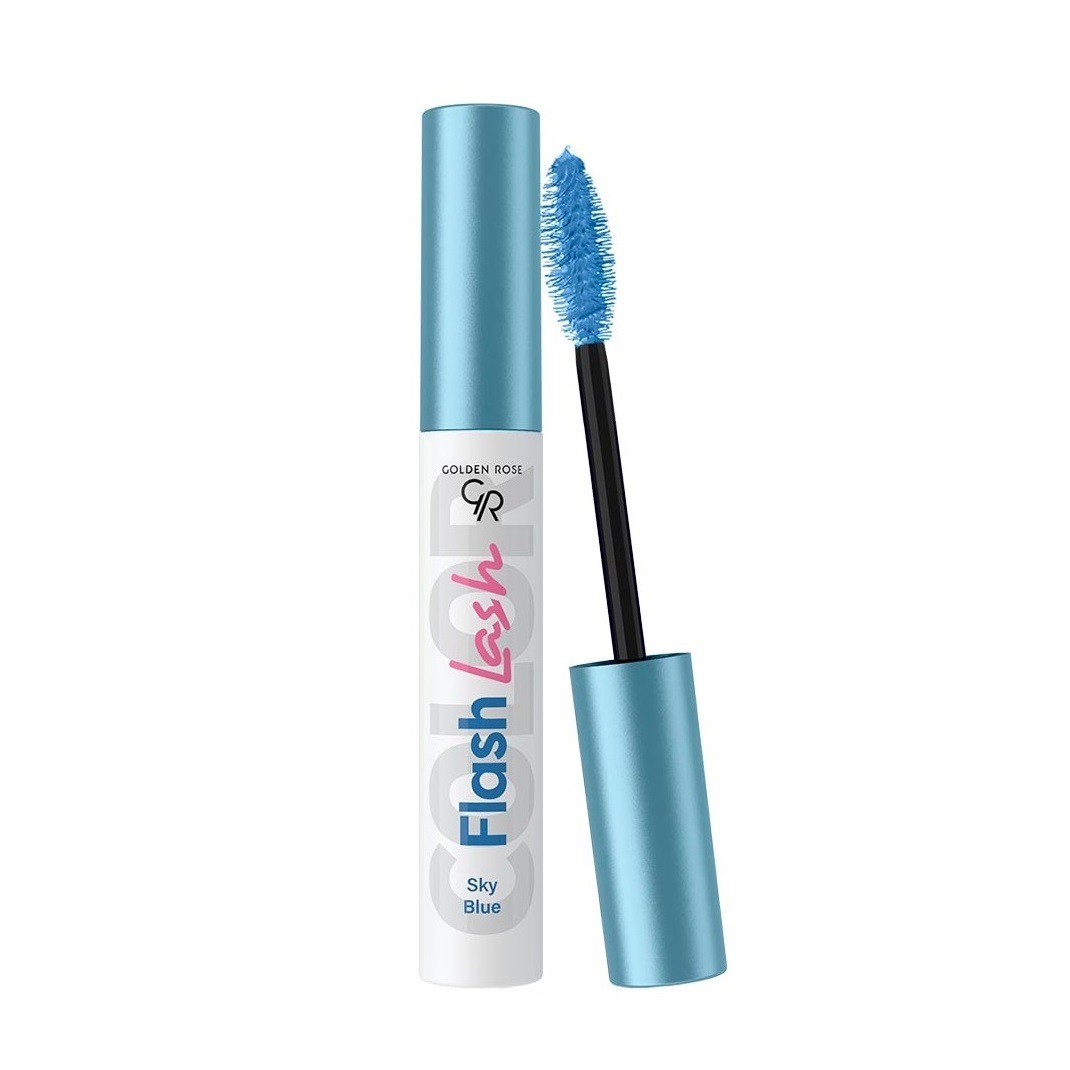 ریمل رنگی گلدن رز شماره 03 مدل Sky Blue سری Flash Lash رنگ آبی آسمانی 9 میلی لیتر