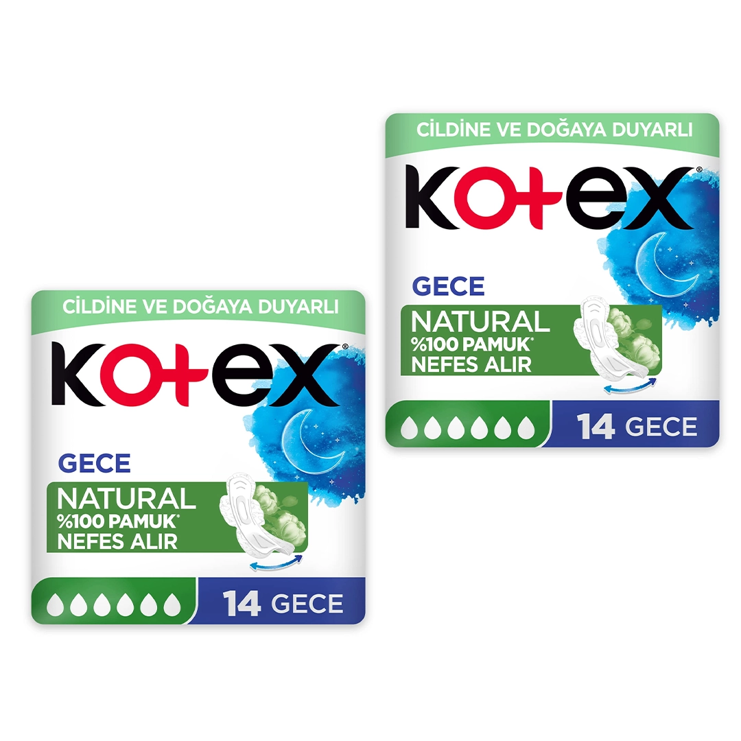 نوار بهداشتی کوتکس ویژه شب Natural بسته 28 عددی