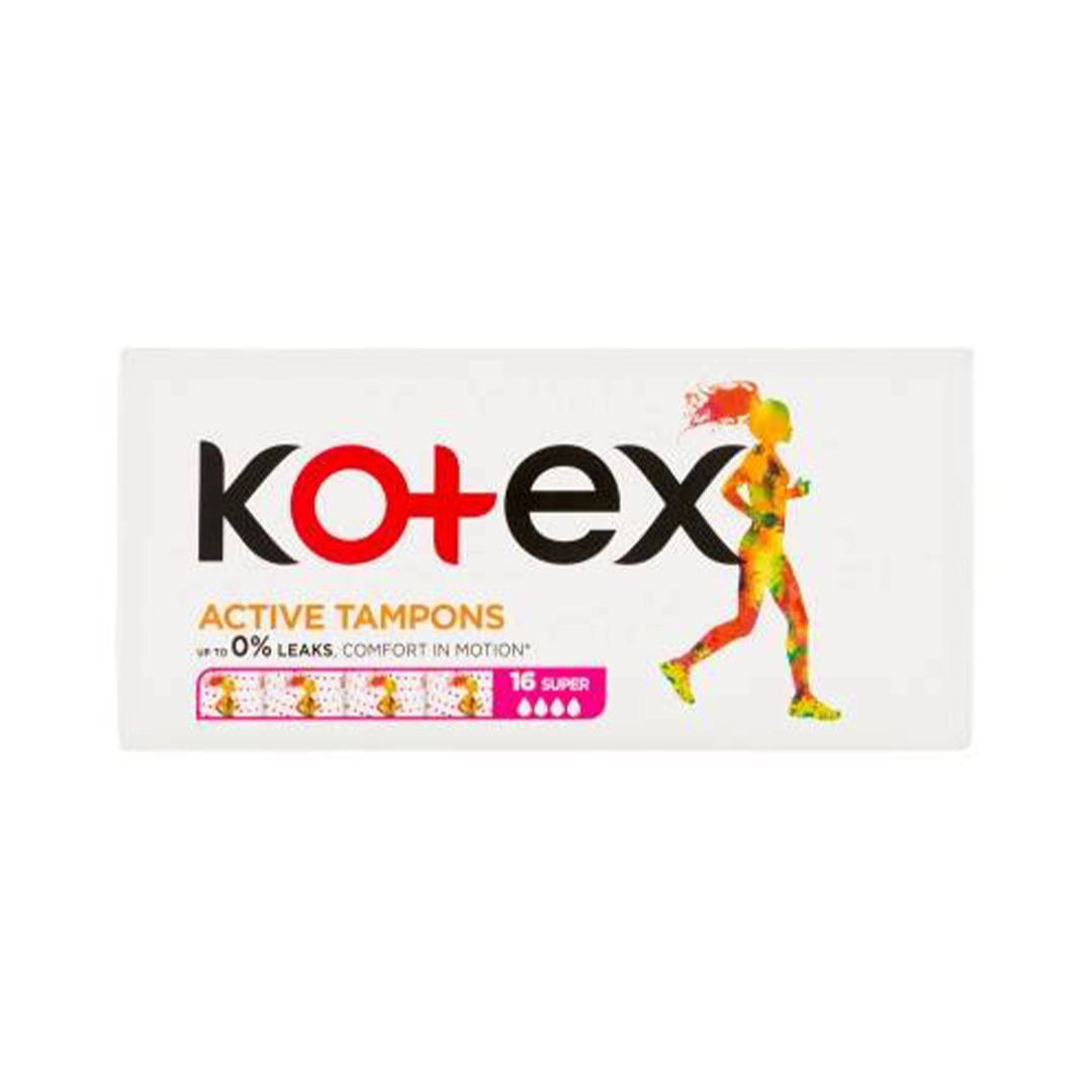 تامپون کوتکس Kotex مدل اکتیو سوپر ۱۶ عددی