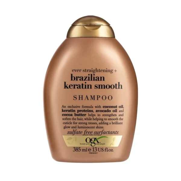 شامپو مو او جی ایکس مدل Brazilian Keratin Smooth حجم 385ml
