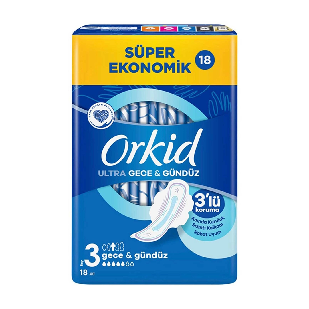 نوار بهداشتی ارکید ویژه شب مدل Ultra Gece سایز 3 بسته 18 عددی